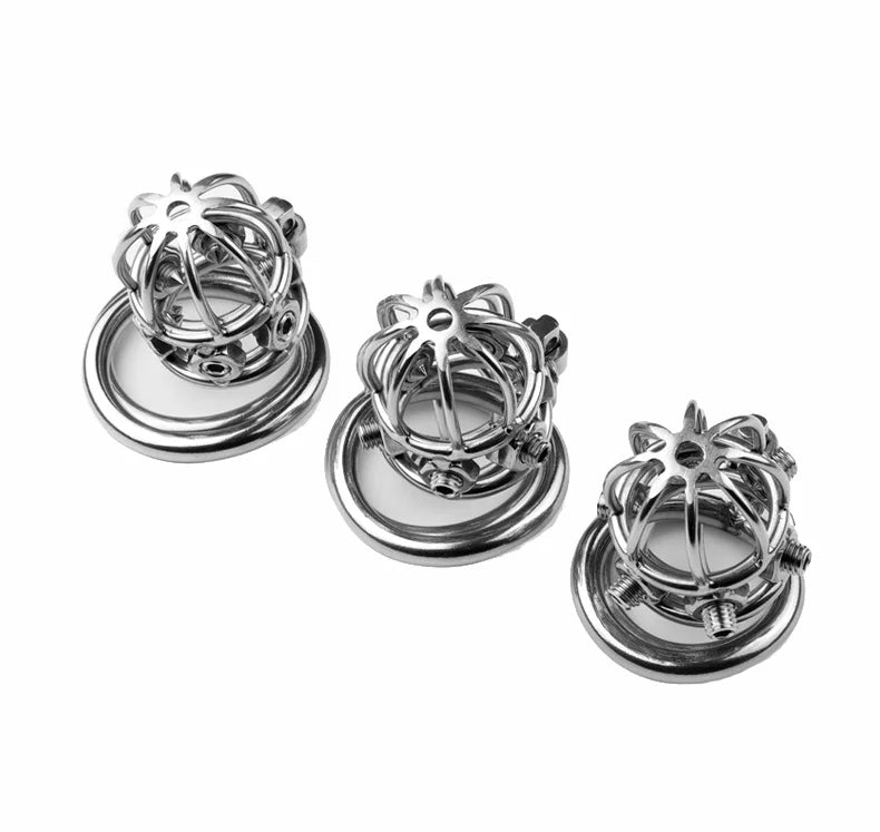 Three A1 spiked rivet cage ring configurations