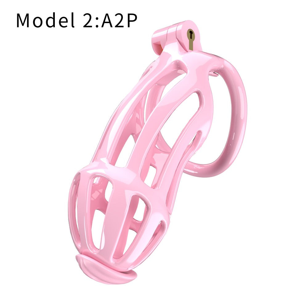 Pink A2P long 3D-printed chastity cage