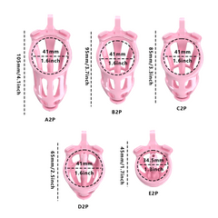 Pink A2 through E2 cage length and diameter chart
