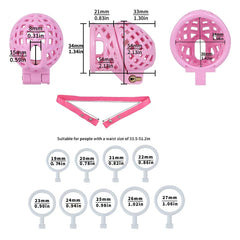 Ringless Birdcage ABS Chastity Device with Optional Belt