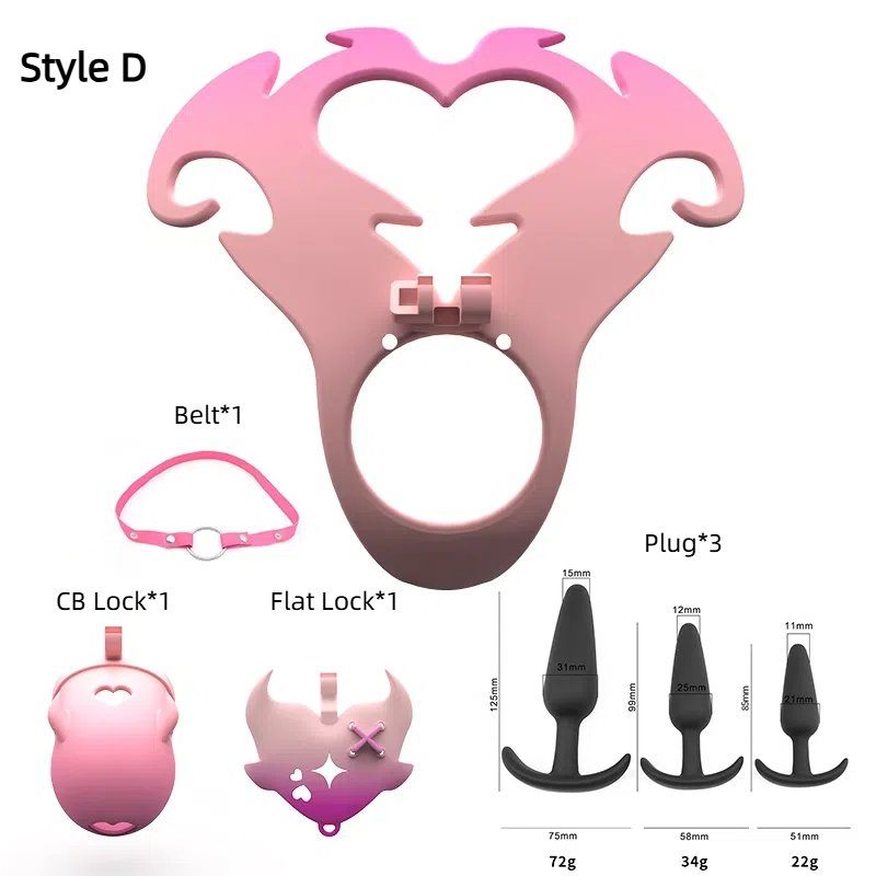 Angel SL25001 Style D with two locks, belt and three slim plugs