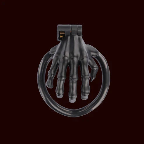 Skeleton Hand Medical-Grade Resin Chastity Cage with 4 Rings