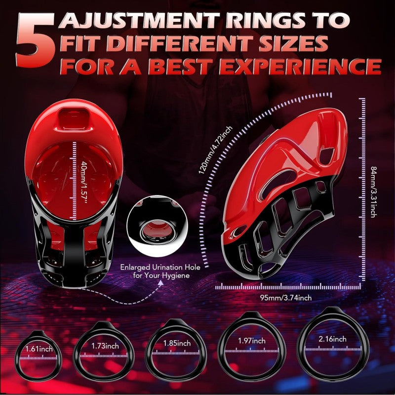 five interchangeable ring sizes