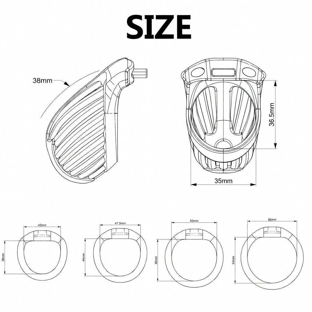 Athena cage and four base-ring measurement chart