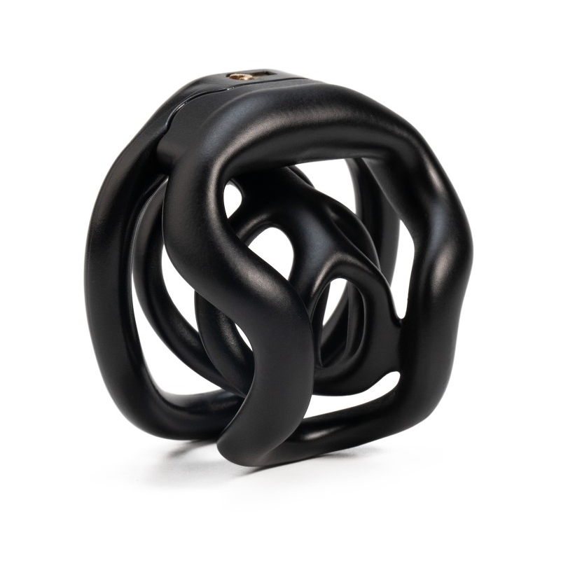 Black BC.30 ultra-micro 3D-printed resin chastity cage
