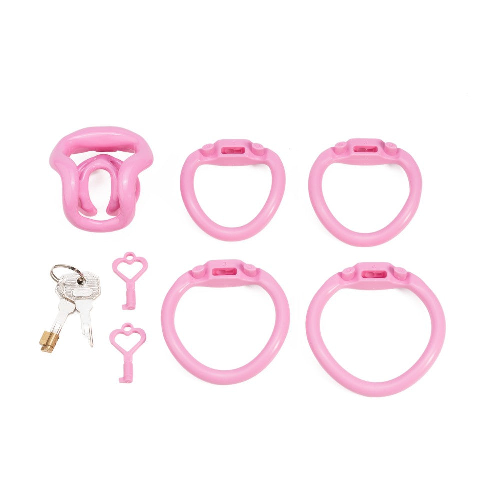 Pink BC.30 cage set with four rings and keys
