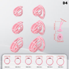 Honeycomb Mesh Adjustable Chastity Cage with Harness Strap (D4)