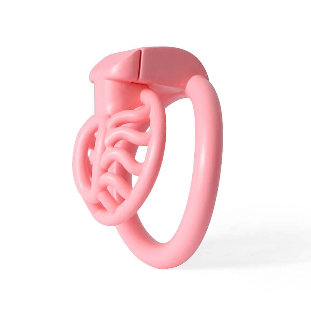 Pink Sun Spider chastity cage with curved open-frame front

