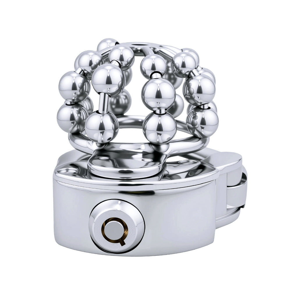 Top view of ZC-177 beaded-front adjustable chastity cage