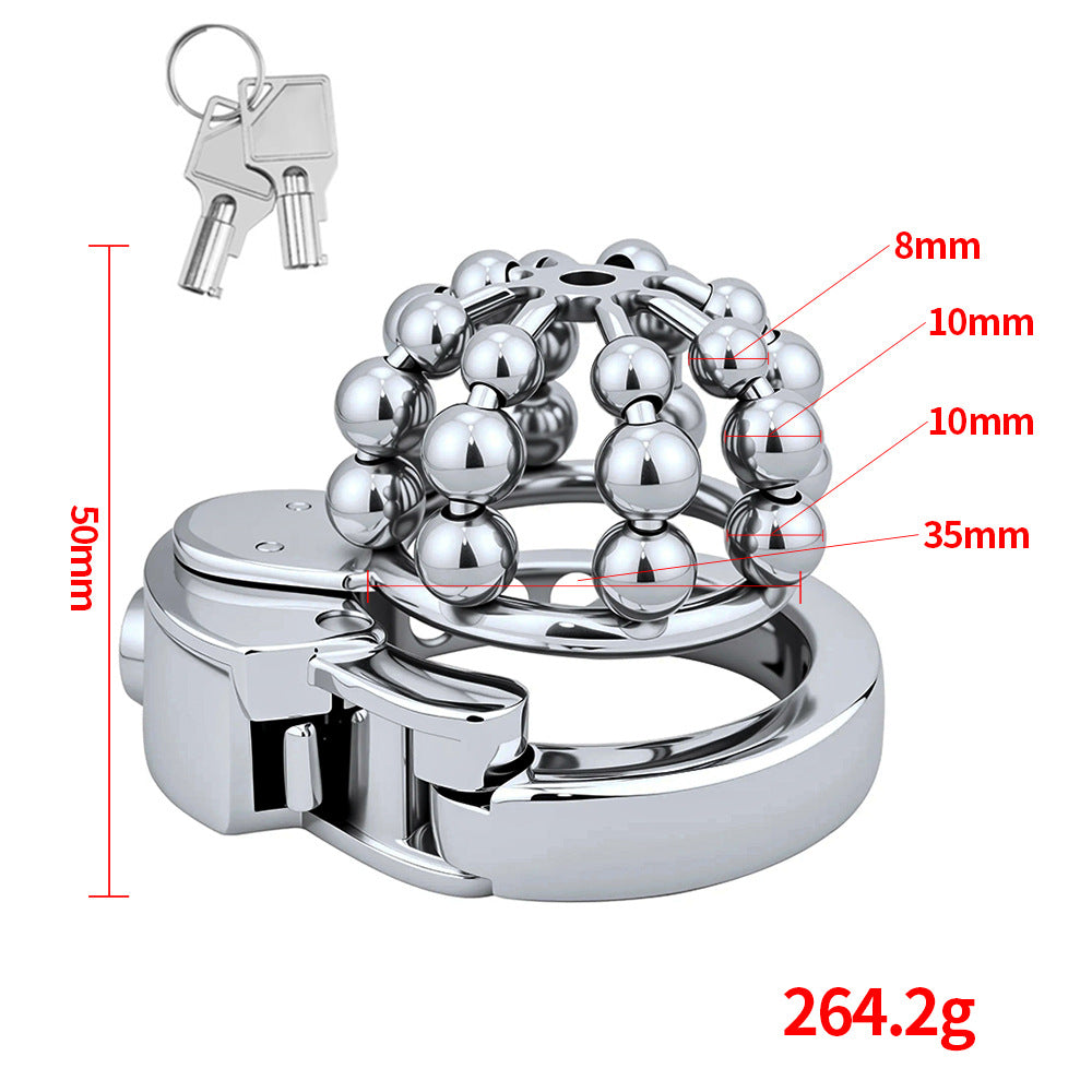 ZC-177 beaded-front cage showing 50mm height bead sizes and 264g weight