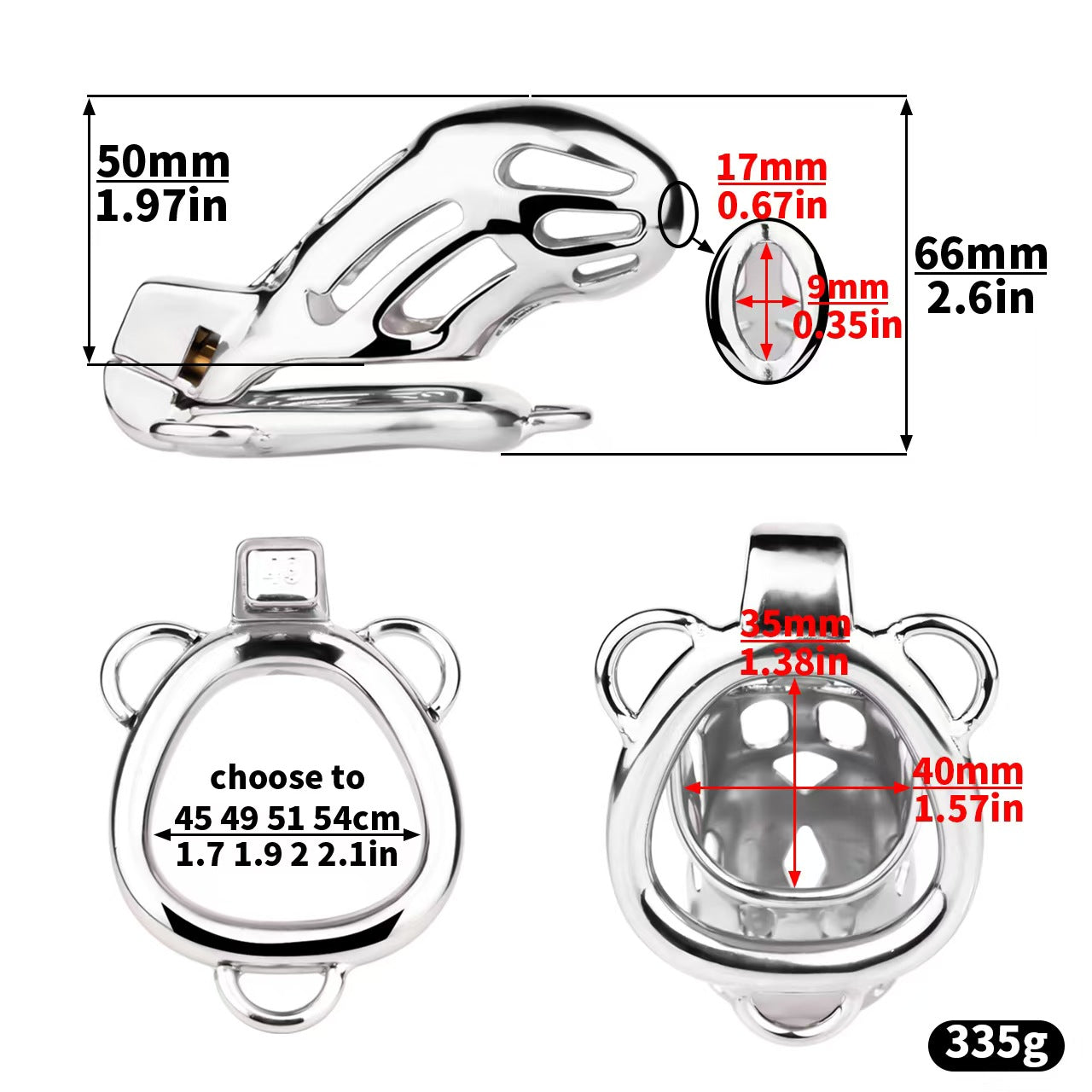 Larger  Steel Cobra Chastity Cage