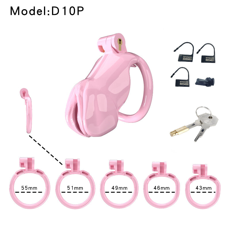 Black C10B resin labia chastity lock for belt use