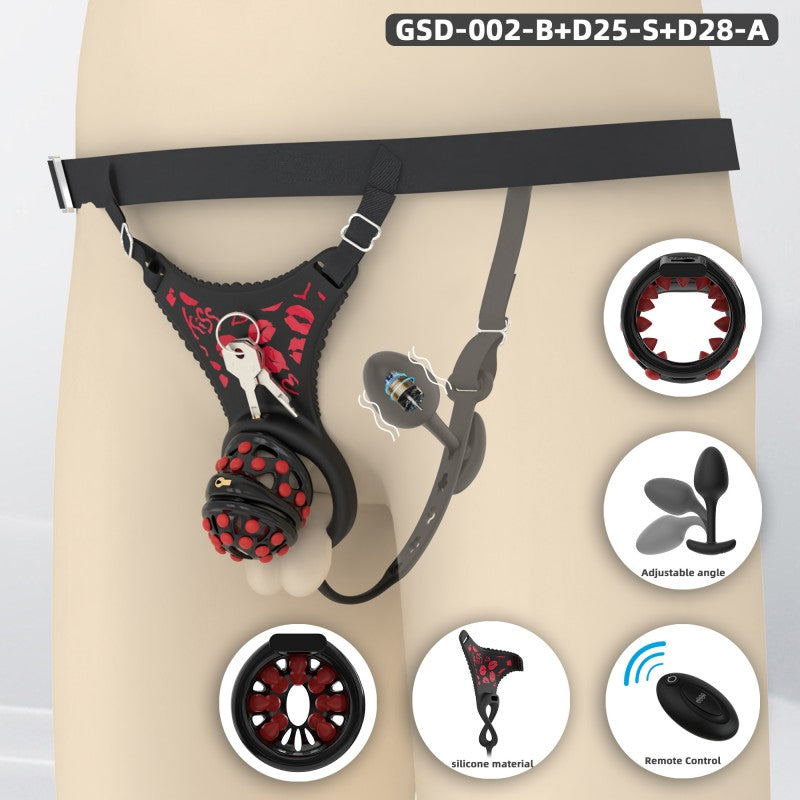 Black Kiss GSD soft-nail silicone chastity cage system