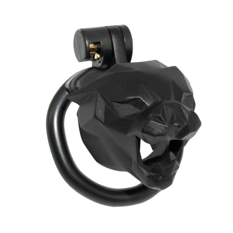 Black faceted Leopard King chastity lock