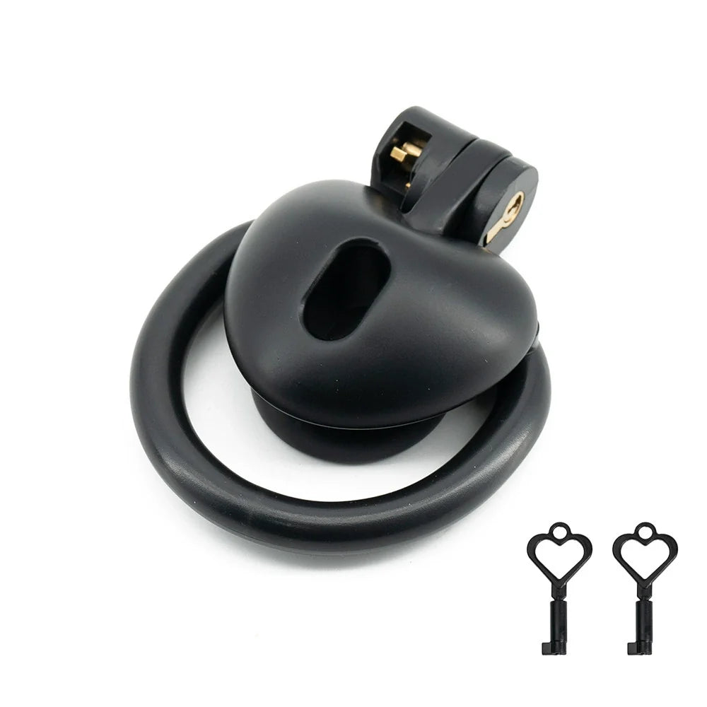 Black love-shape inverted resin chastity lock