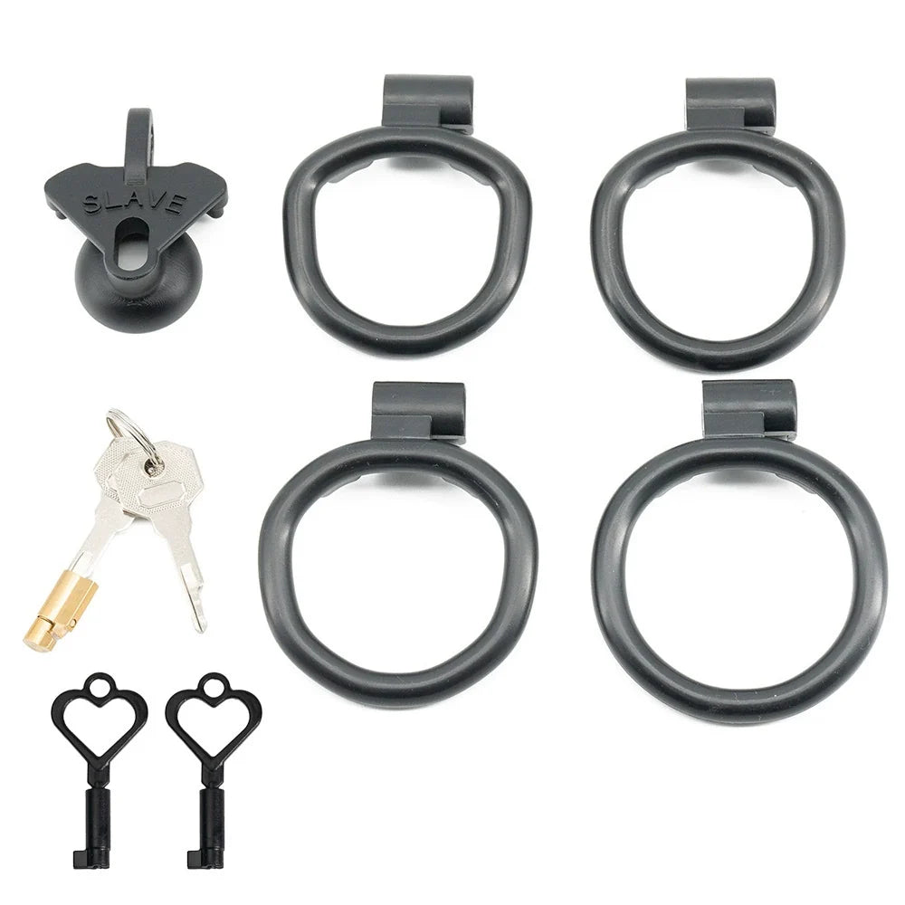 Black low-profile cage with four base rings and keys