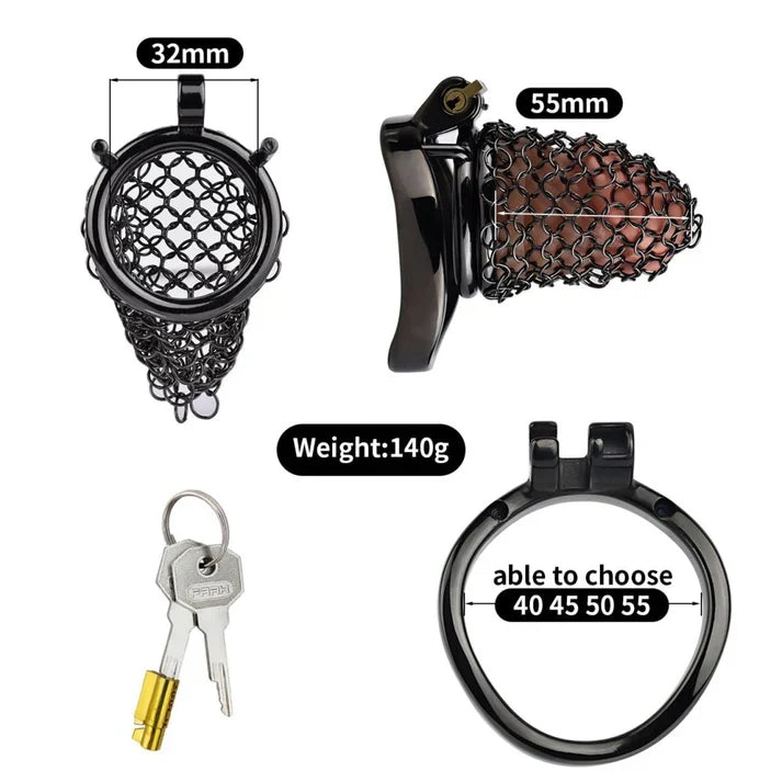 Black 55 mm mesh cage with 40 to 55 mm ring options