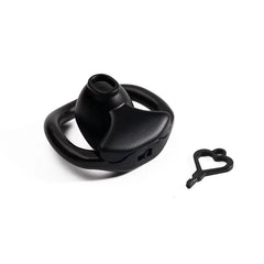 Black compact resin chastity cage with locking component