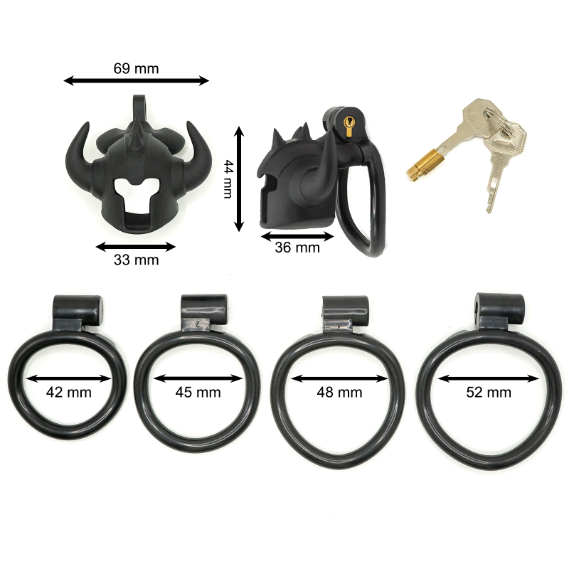 Black Minotaur cage dimensions with four base rings