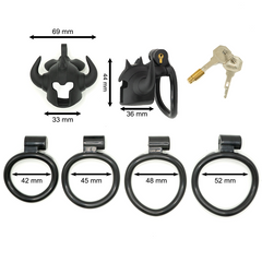 Black Minotaur cage dimensions with four base rings