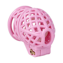 Black ringless resin birdcage chastity cage with open lattice design