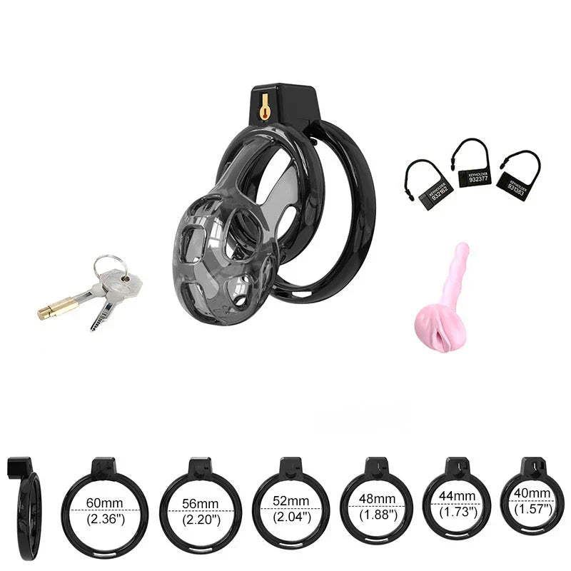 Black Soft Cobra set with six rings, locks and removable plug