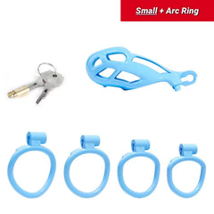 Small | Blue Cobra Male Chastity Cage with 4 Rings