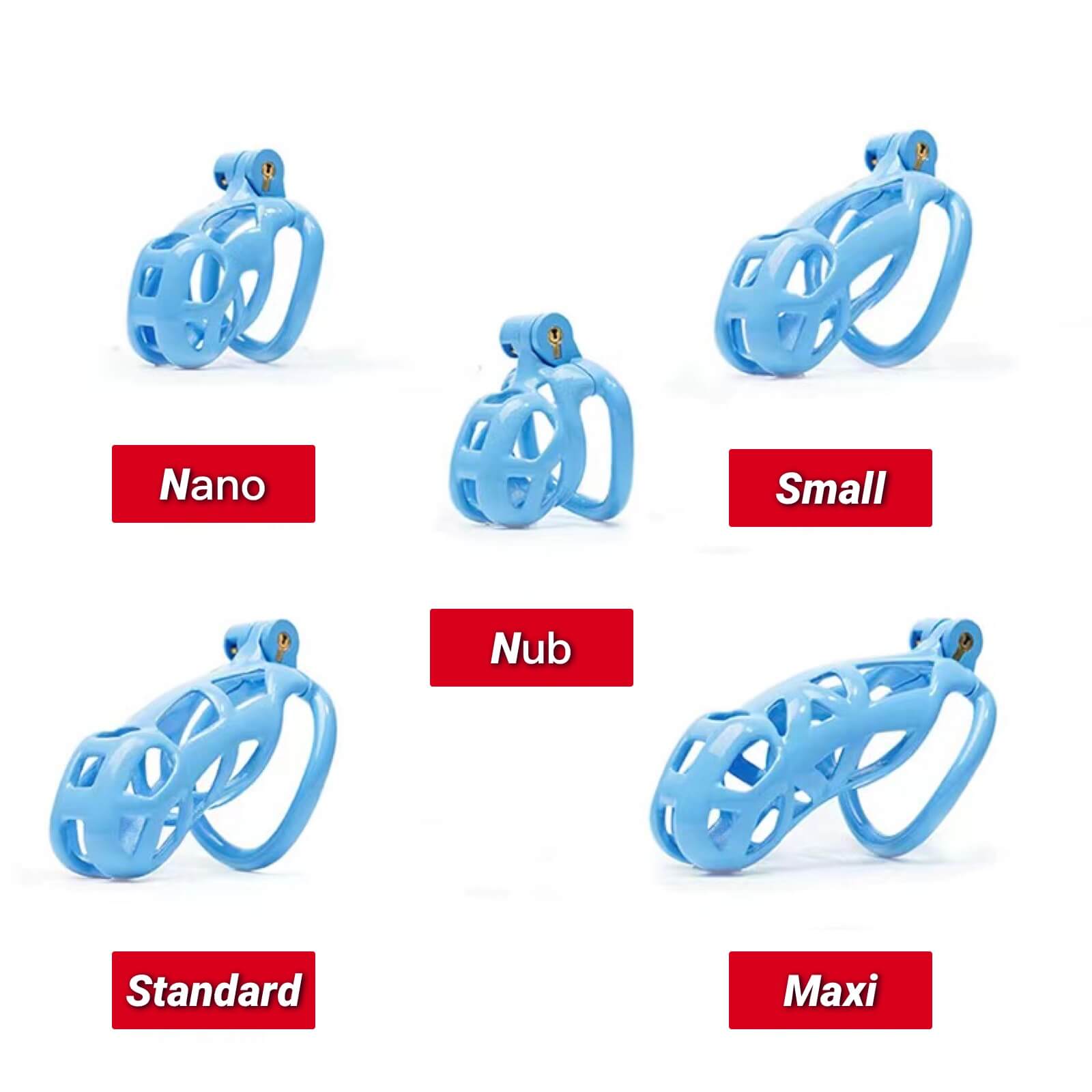 Maxi | Blue Cobra Male Chastity Cage with 4 Rings
