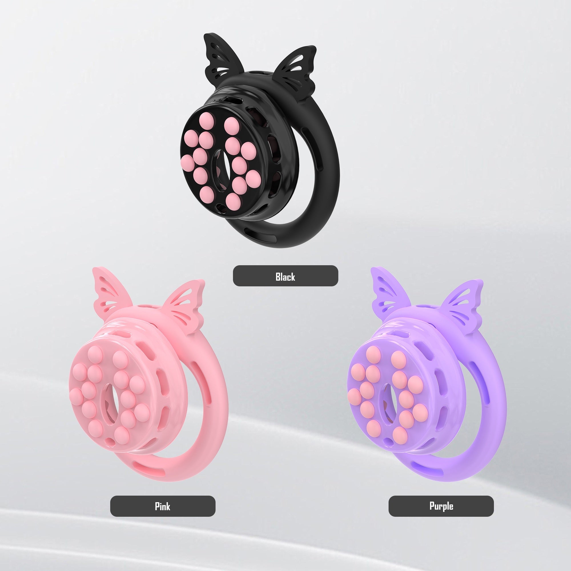 Breathable Flat Chastity Cage With Silicone Rings