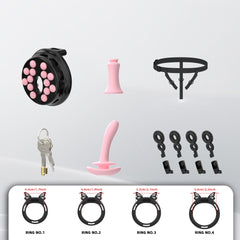 Breathable Flat Chastity Cage With Silicone Rings