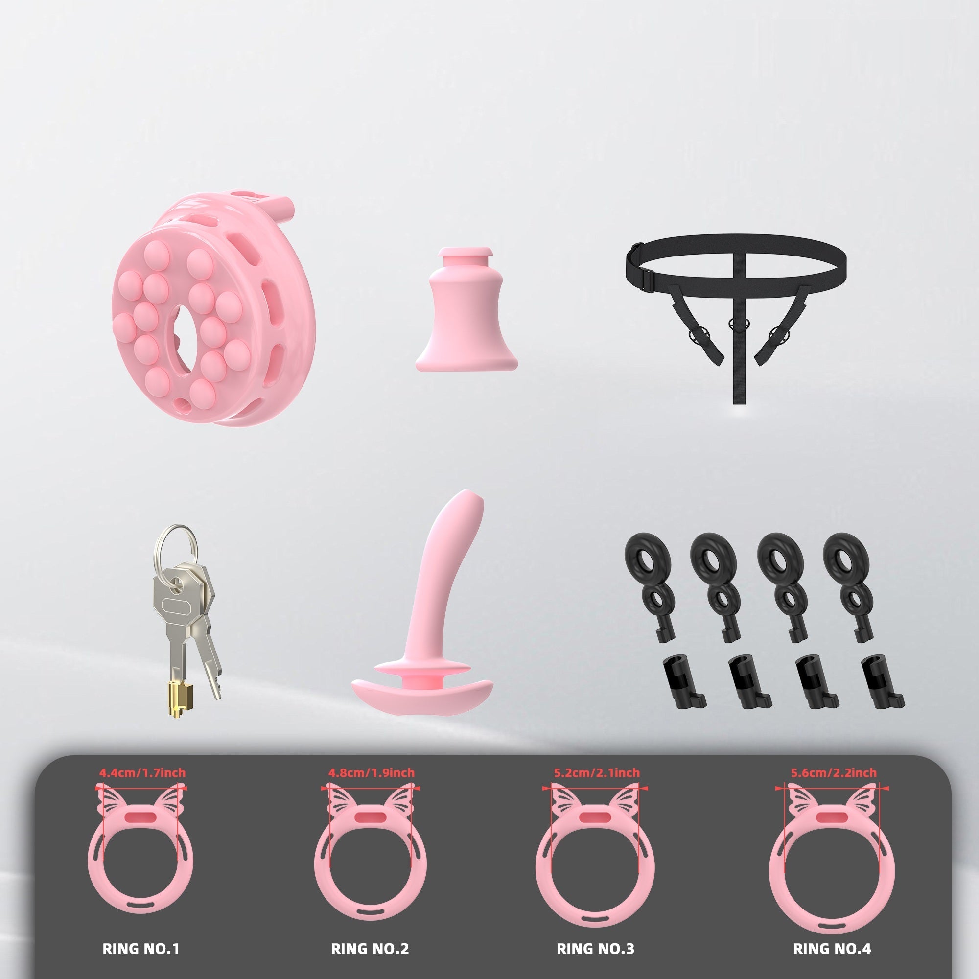 Breathable Flat Chastity Cage With Silicone Rings