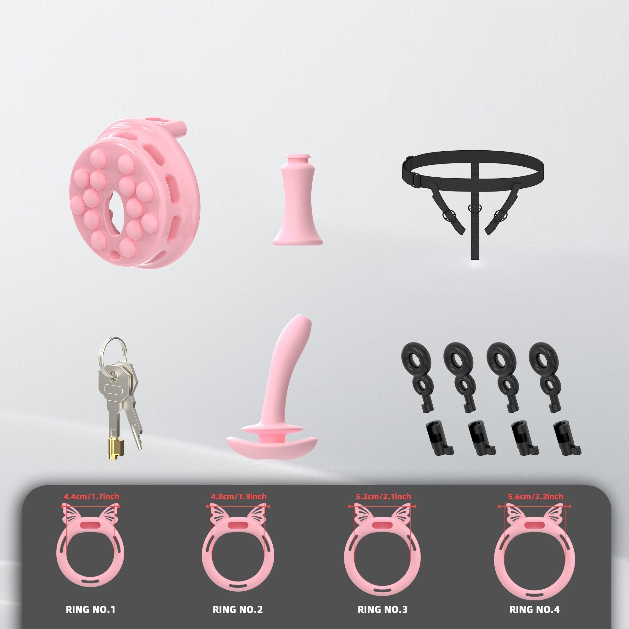 Breathable Flat Chastity Cage With Silicone Rings