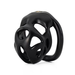 Men's Openwork Resin Chastity Cage 33mm – Breathable Lightweight Male Locking Device with 4 Rings & Dual Locks