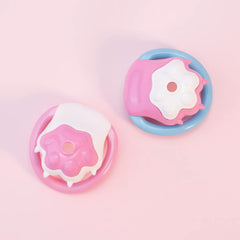 Two cat paw ABS chastity locks in pink white and blue