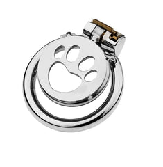 Polished Cat’s Paw flat chastity cage with paw-cutout front