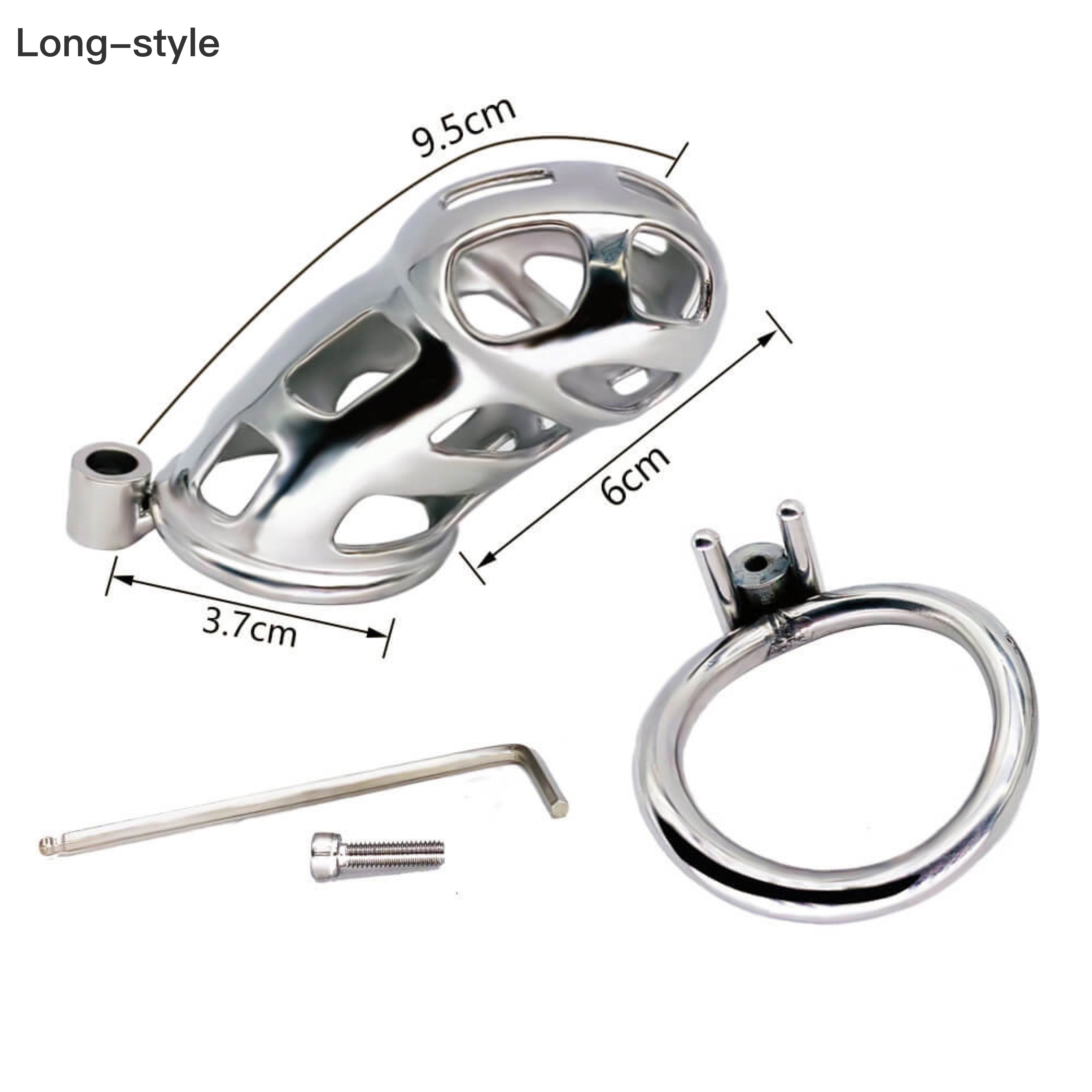 Buttonhole Lock Mamba Chastity Cage 2.56 to 3.74 inches Long