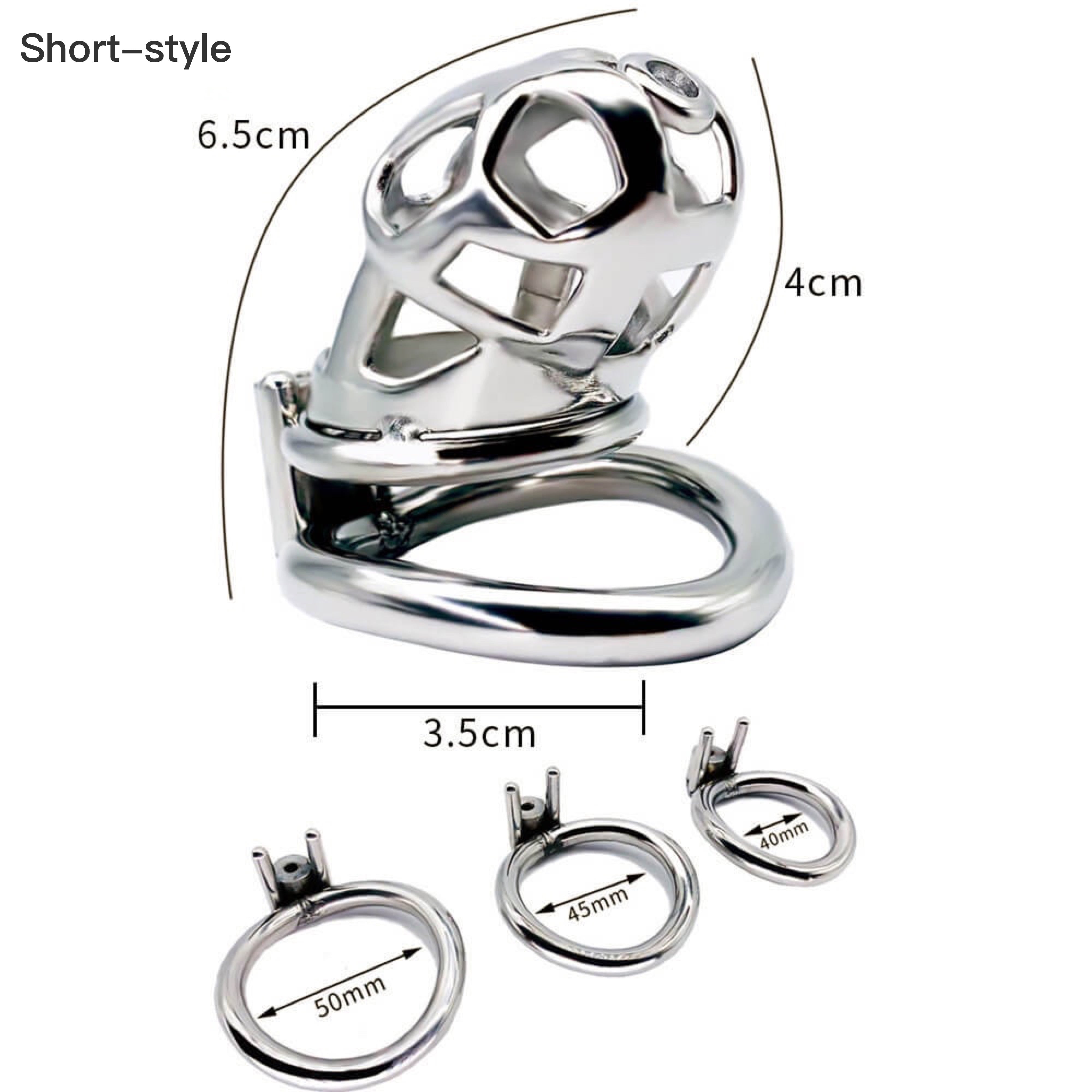 Buttonhole Lock Mamba Chastity Cage 2.56 to 3.74 inches Long