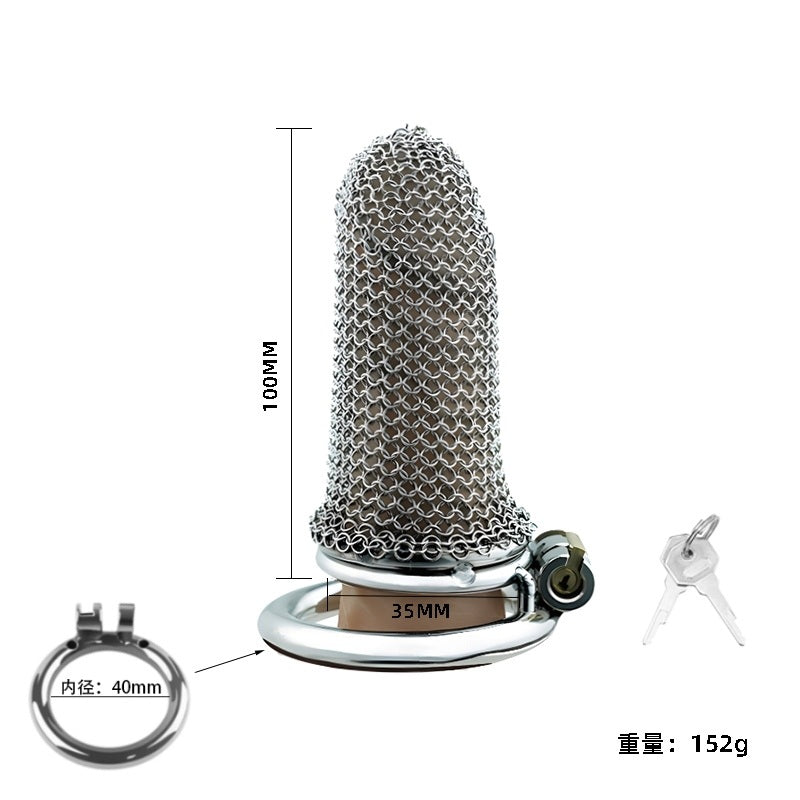 100 mm chainmail cage with 40 mm ring size diagram