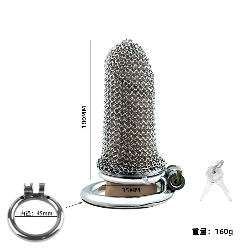 100 mm chainmail cage with 45 mm ring size diagram