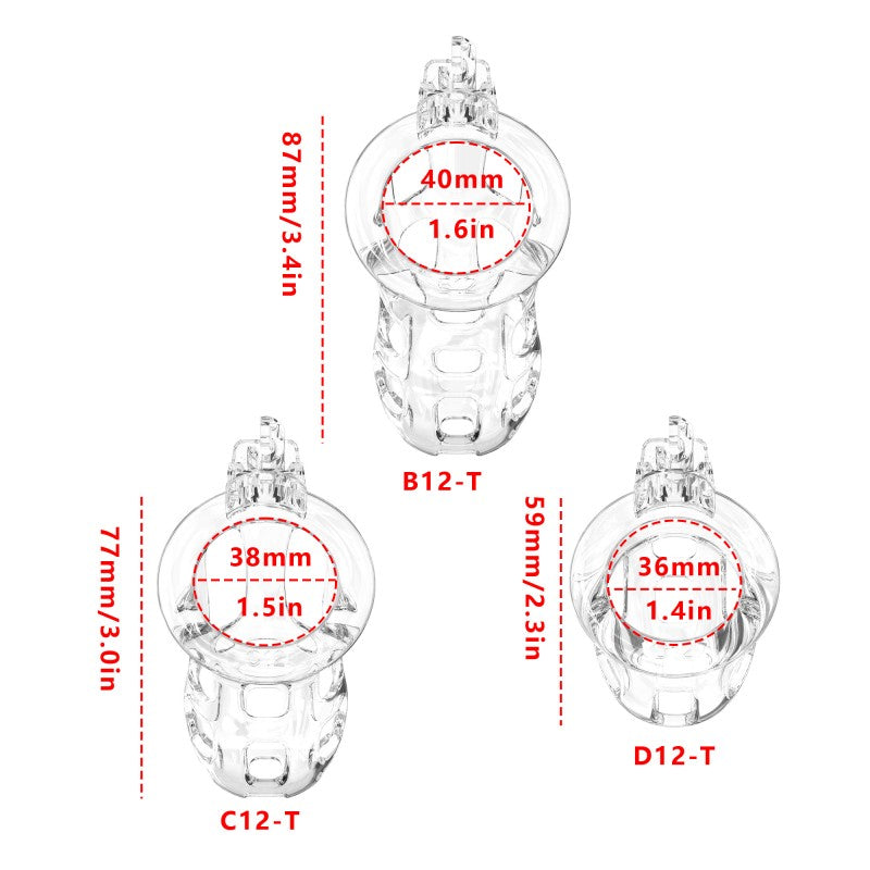 Clear Soft Cobra size chart for Standard, Small and Nub