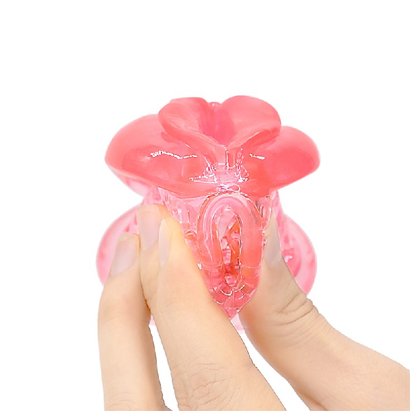 Flexible clitoral-inspired silicone cage bent by hand