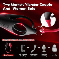 Rose Cock Ring Vibrator With Love Egg