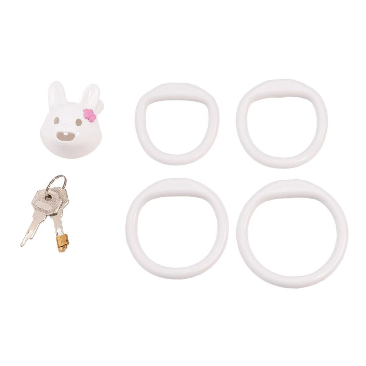 Flower-Trimmed Rabbit Resin Chastity Cage