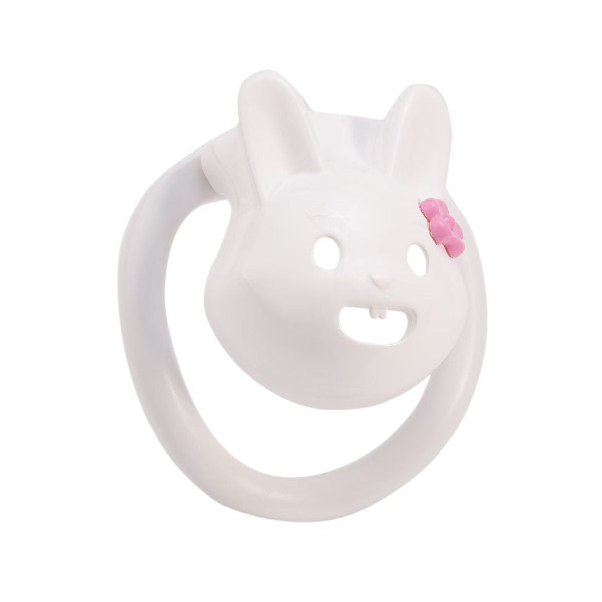 Flower-Trimmed Rabbit Resin Chastity Cage