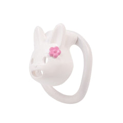 Flower-Trimmed Rabbit Resin Chastity Cage