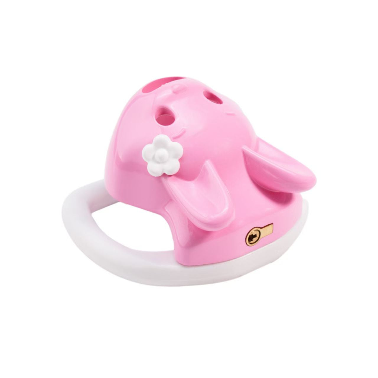 Flower-Trimmed Rabbit Resin Chastity Cage