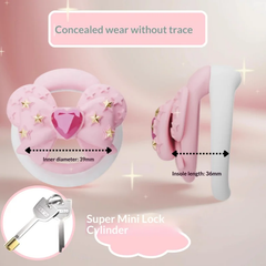 Bow Gemstone Pink Cock Cage