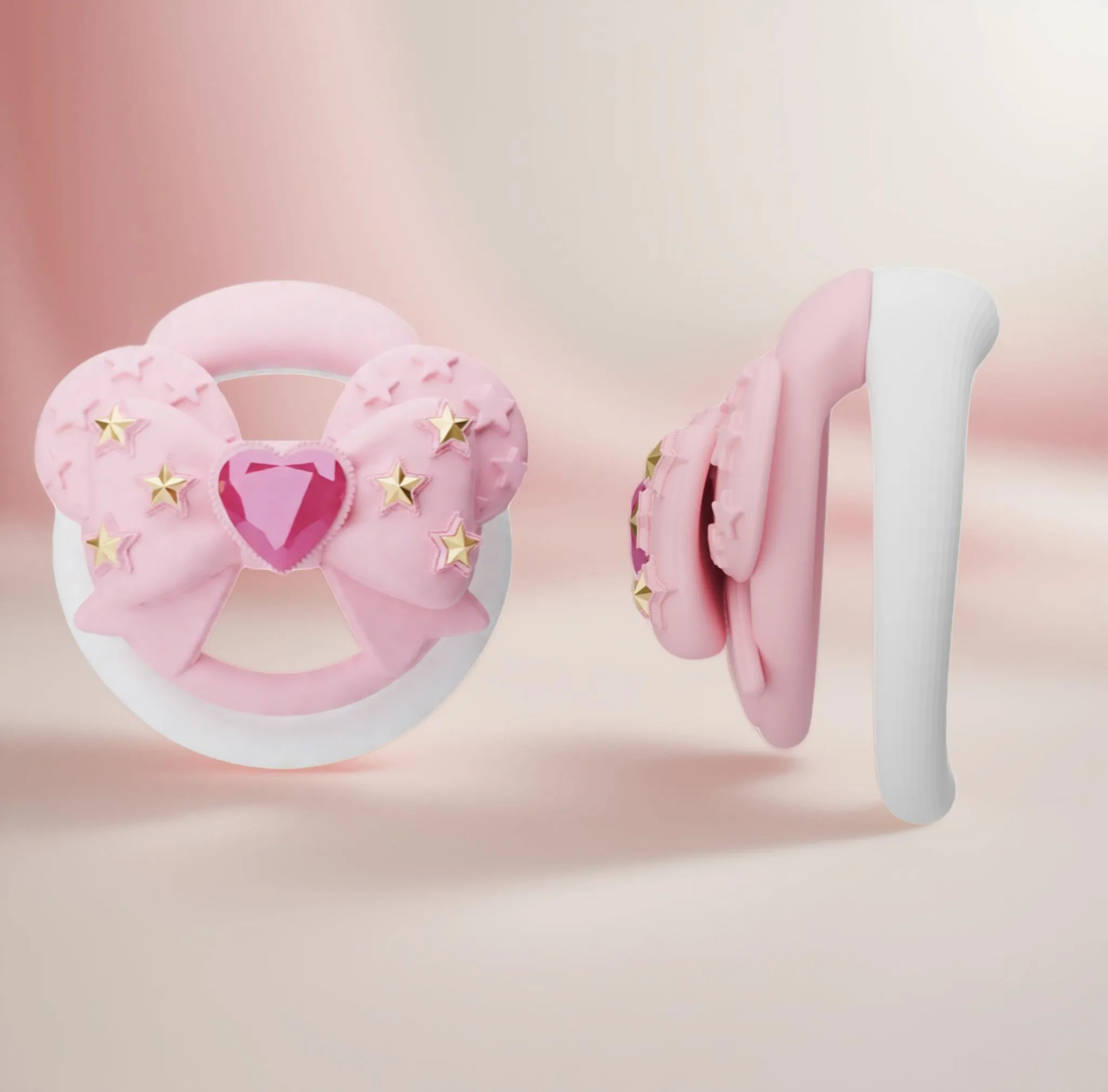 Bow Gemstone Pink Cock Cage