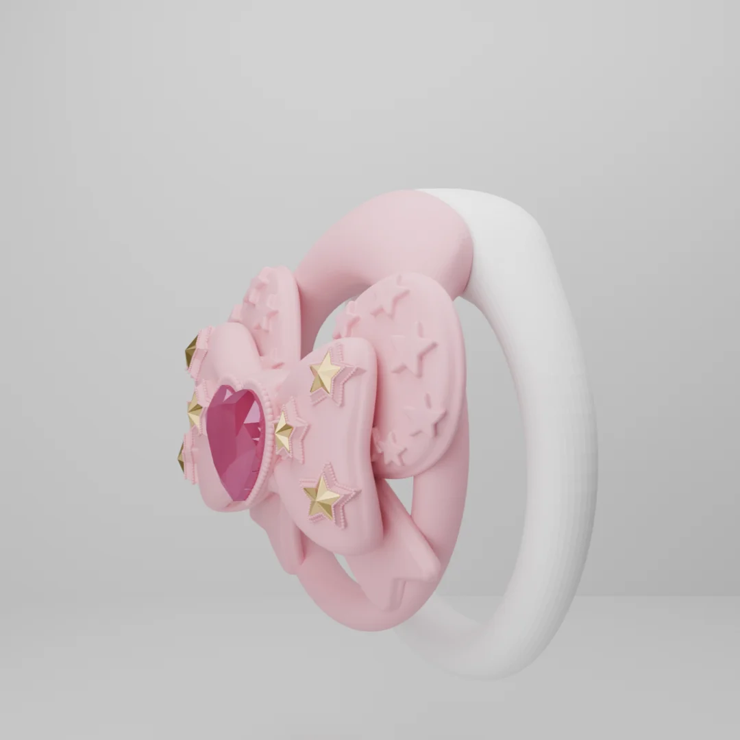 Bow Gemstone Pink Cock Cage