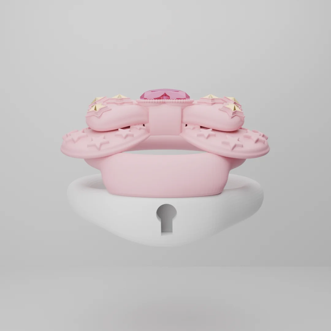 Bow Gemstone Pink Cock Cage
